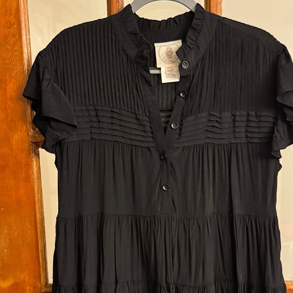 Black Ruffled Mini Dress - Picture 4 of 6